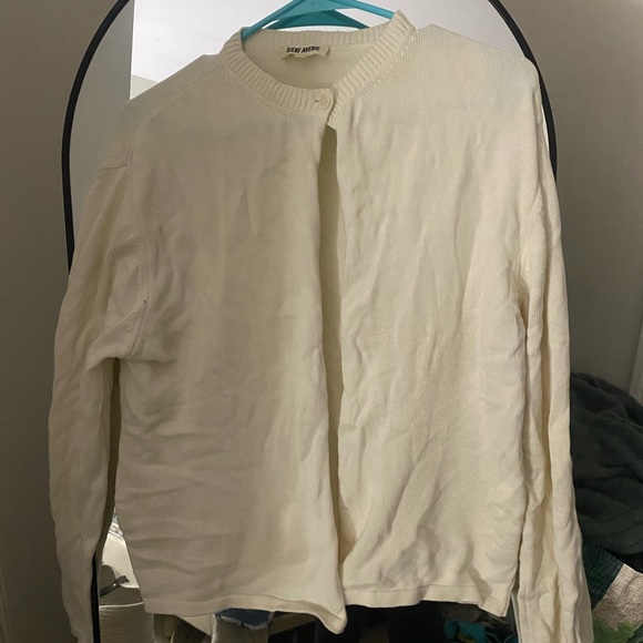 Djerf Avenue Button Up Cardigan Cream S - Picture 4 of 5